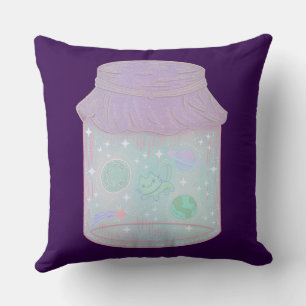 Galaxie-Katze in einem Glas Kawaii Weltraum-Katz Kissen