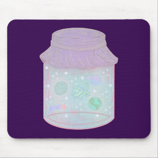 Galaxie-Katze in einem Glas | Kawaii Weltraum-Katz Mousepad