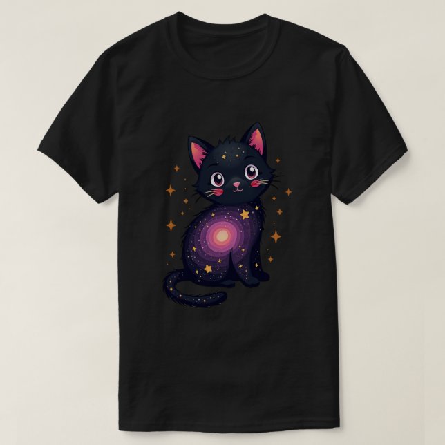 Galaxie-Katze T-Shirt (Design vorne)