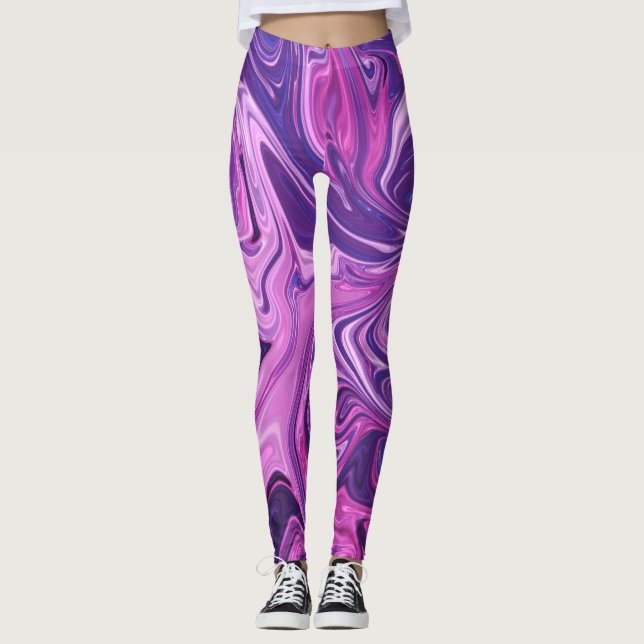 Galaxie-Kunstmuster Leggings (Vorderseite)