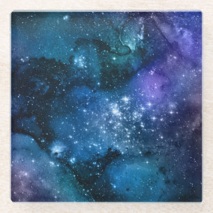 Galaxie-Liebhaber Sternenklare Raum Blaue Himmel W Glasuntersetzer