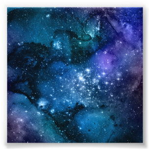 Galaxie-Liebhaber Sternenklarer Raum Blauer Himmel Fotodruck