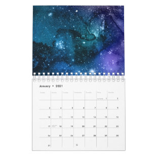 Galaxie Liebhaber Sternenklarer Raum Blauer Himmel Kalender