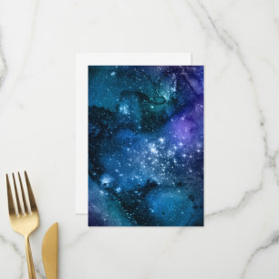 Galaxie Liebhaber Sternenklarer Raum Blauer Himmel Menükarte