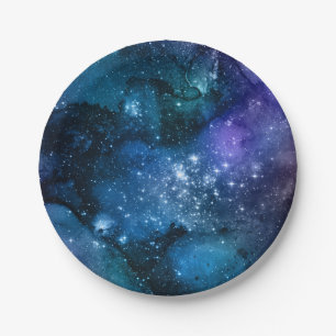 Galaxie-Liebhaber Sternenklarer Raum Blauer Himmel Pappteller