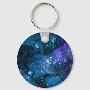 Galaxie-Liebhaber Sternenraum Blauer Himmel Weiße  Schlüsselanhänger