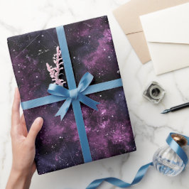 Galaxie Lila Nebel Weltraum Schwarzes Abstraktes M Geschenkpapier
