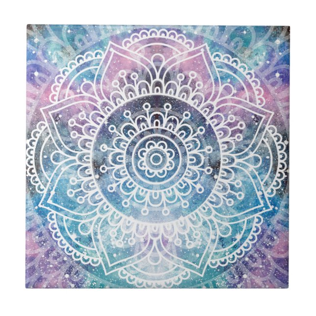 Galaxie-Mandala Fliese (Vorderseite)