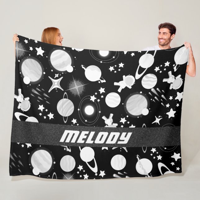 Galaxie-Mond und Sternmuster Fleecedecke (Beispiel)