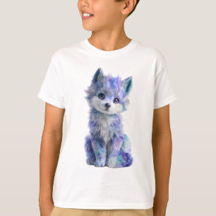 Galaxie-Nebel-Wolf-Welpen-Kinder T-Shirt