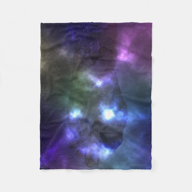 Galaxie-Nebelfleck-Katzen-Fleece-Decke Fleecedecke (Vorderseite)