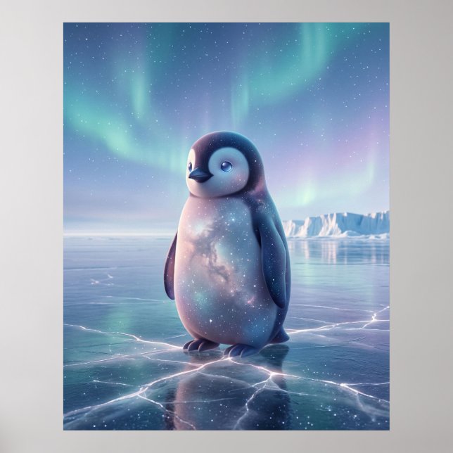 Galaxie Pinguin Stern Strand Poster (Vorne)