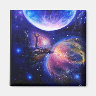 Galaxie Planet und Nebel Magnet