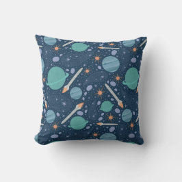 Galaxie Planeten und Raketen Kissen