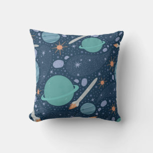 Galaxie Planeten und Raketen Kissen