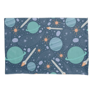 Galaxie Planeten und Raketen Kissenbezug