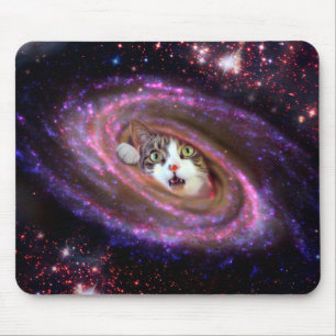 Galaxie-Raum-Katzen LOL Mousepad (horizontal)