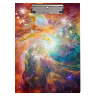 Galaxie-Raum-Nebelfleck-blaues Goldlavendel-Rosa Klemmbrett