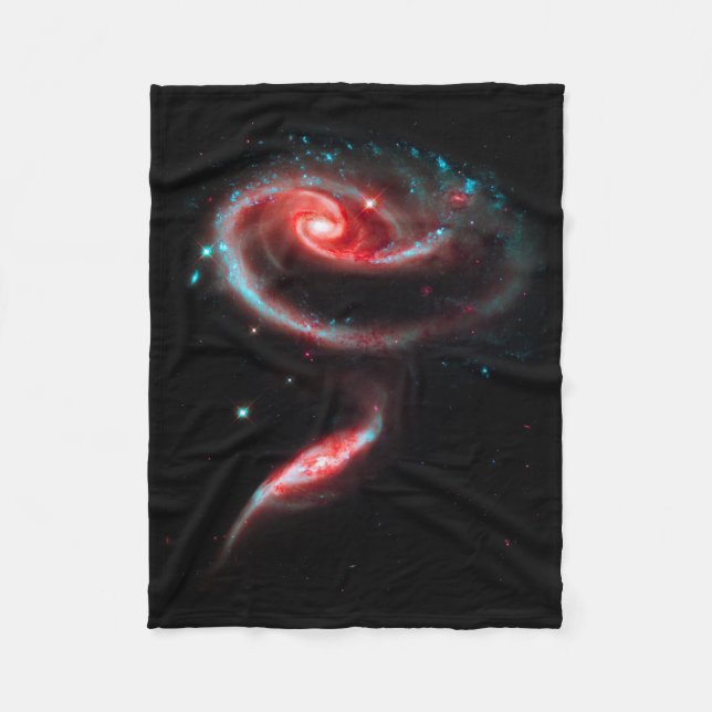 Galaxie-Rosen-Rot Fleecedecke (Vorderseite)