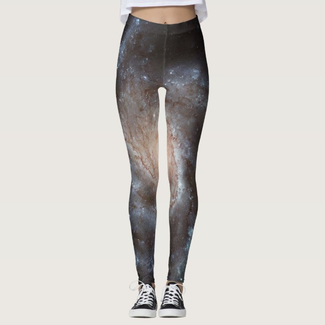 Galaxie-schwarze Goldyoga-Hosen Leggings (Vorderseite)