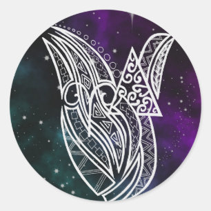 Galaxie, Stamm-Aries-Symbol-Aufkleber Runder Aufkleber
