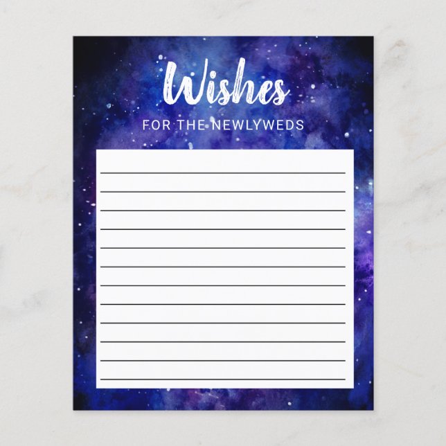 Galaxie "Starry night stars Wedding Advice" wünsch (Vorderseite)
