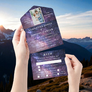 Galaxie Sternennacht Universum Himmel Hochzeit Neb All In One Einladung