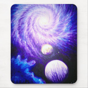 Galaxie und Planeten Mousepad