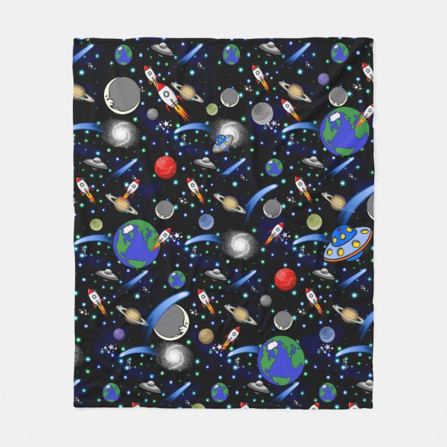 Galaxie-Universum - Planeten, Sterne, Kometen, Rak Fleecedecke (Vorderseite)