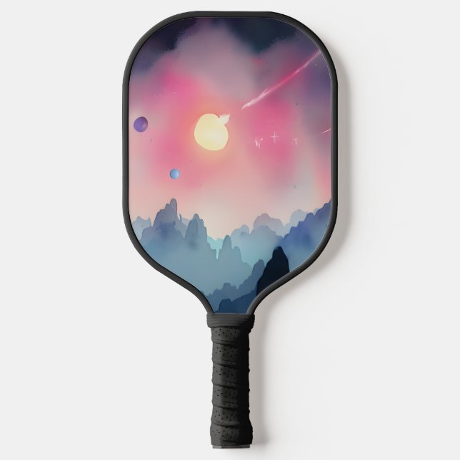 Galaxie, Universum, Sterne, Weltraum Pickleball Schläger (Vorderseite)