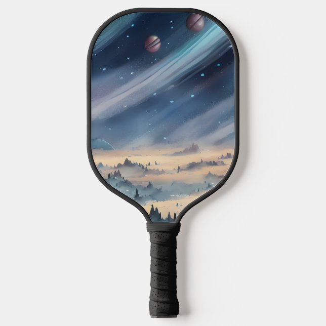 Galaxie, Universum, Sterne, Weltraum Pickleball Schläger (Vorderseite)