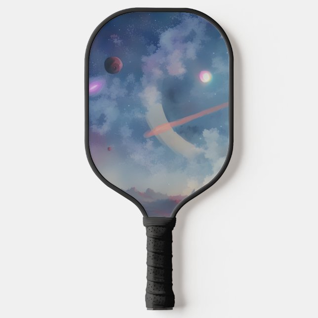 Galaxie, Universum, Sterne, Weltraum Pickleball Schläger (Vorderseite)