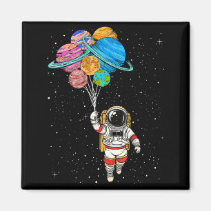 Galaxie-Weltraum-Astronaut hält Planetenballons Magnet