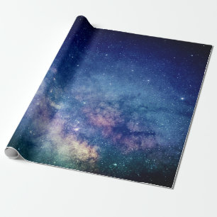 Galaxie Weltraum Himmel Sterne Himmelskörper Blau  Geschenkpapier