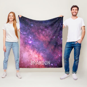 Galaxie Weltraum Planeten Sterne Himmel Universum Fleecedecke