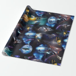 Galaxiebesucher im Weltraum Geschenkpapier