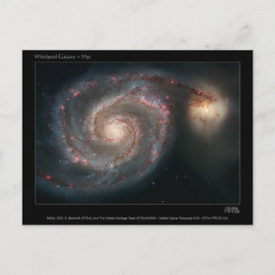 Galaxien des Strudels M51 und des Begleiters Postkarte