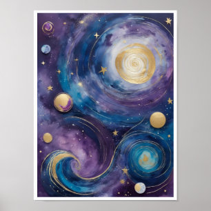 Galaxien im abstrakten Kunstbereich Shooting Stars Poster