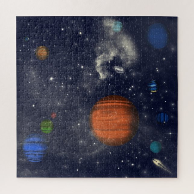 Galaxien mit Sternen und Planeten im Weltraum (Vertikal)