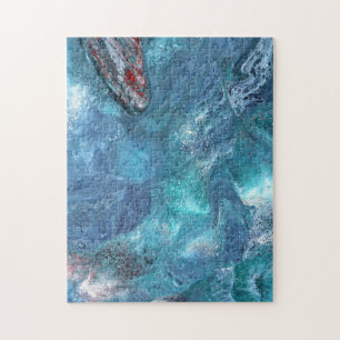 Galaxy 3 Abstrakter Weltraum Blaues Puzzle