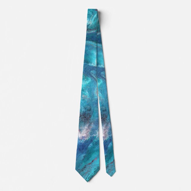 Galaxy 3 Soft Blue Abstrakte Krawatte (Vorderseite)