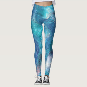 Galaxy 3 Soft Blue Abstrakte Leggings