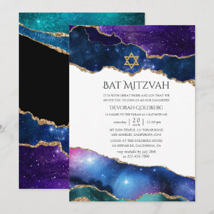Galaxy Achat Bat Mitzvah Einladung