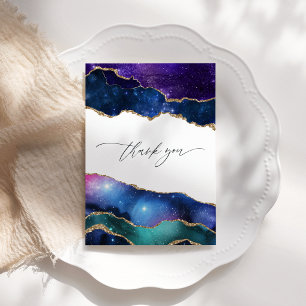 Galaxy Achat Falscher Glitter Himmelhochzeitsfoto Dankeskarte
