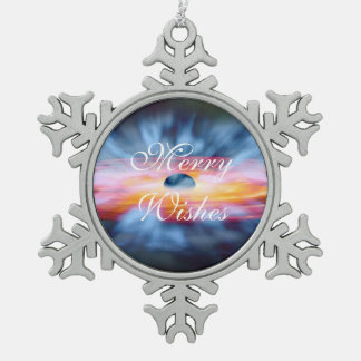 Galaxy Active Nukleus AGN Schneeflocken Zinn-Ornament