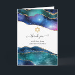 Galaxy Agate Bat Mitzvah Dankeskarte<br><div class="desc">Galaxy Imitate Gold Glitzer agate Stein Fledermaus mitzvah danke Karte mit eleganten Handschrift Typografie, die auf Ihre Veranstaltung spezifischen anpassen können.</div>