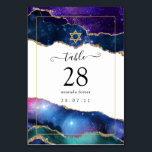 Galaxy Agate Bat Mitzvah Tischnummer<br><div class="desc">Galaxy Imitate Glitzer agate Stein Fledermaus mitzvah Tischnummer Karte mit eleganter Handschrift Typografie,  die auf Ihre Veranstaltung Besonderheiten angepasst.</div>