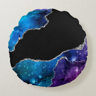 Galaxy Agate Series Design 9 Rundes Kissen