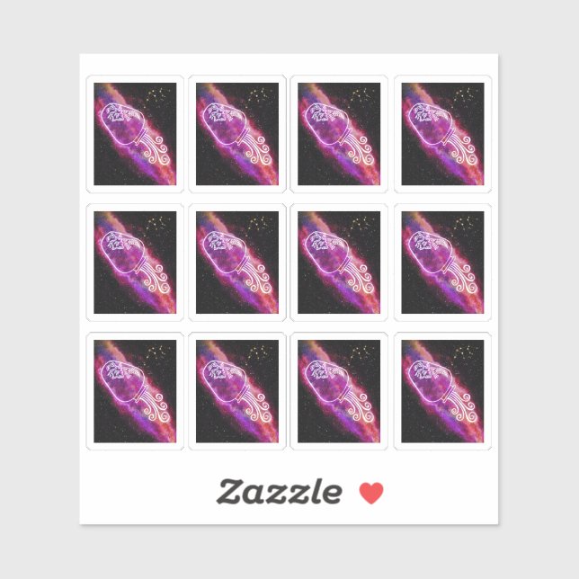 Galaxy Aquarius Constellation Aufkleber (Blatt)