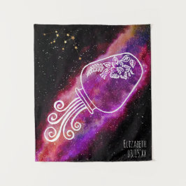 Galaxy Aquarius Personalisierter Name Zodiac Zeich Wandteppich